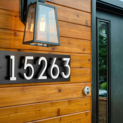 Floating Stand-Off 5 - Number Modern Horizontal House Sign