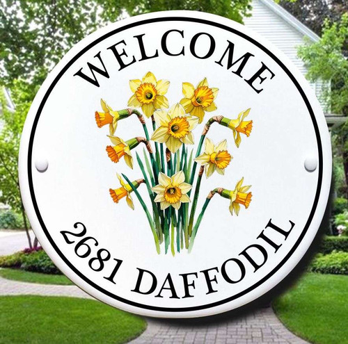 Daffodil Flowers Cottage House Sign