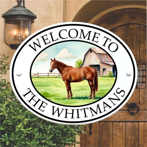 Horse Address Plaque House Number Sign
