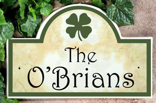 Irish Shamrock Address House Plaque