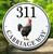 Country Rooster House Number Plaque