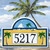 Tropical Beach House Number Plaque