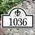 Ceramic Porcelain Address Plaques Fleur de lis House Number Sign