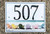 Beach Chairs House Number Plaque - Porcelain