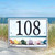 Beach Chairs House Number Plaque - Porcelain