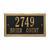 Double Border House Number Plaque in Black/Gold color combination