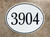 Oval House Number Plaque - Thin Border