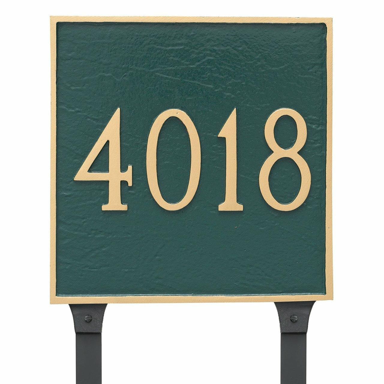 Custom Made Ceramic House Address Number Plaque with Yard Stake/ Two Shapes 