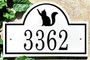 Ceramic House Number Plaque with Begging Cat