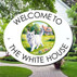 White Cat Address Signs and House Plaques