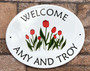 Tulip Flowers Oval Address Signs