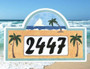 Tropical Beach House Number Plaque