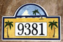 Tropical Beach House Number Plaque