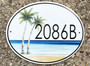Tropical Beach House Address Plaque - Oval