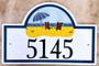 Beach Umbrella House Number Plaque