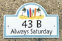 Surfboard House Number Address Plaque