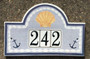 Seashell House Number Plaque - Ceramic