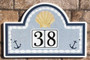 Seashell House Number Plaque - Ceramic