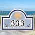 Seashell House Number Plaque - Ceramic