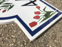 Tulip Flowers Address Sign House Plaque