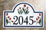 Tulip Flowers Address Sign House Plaque