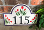 Tulip Flowers Address Sign House Plaque