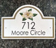 Magnolia Flowers Address House Plaque