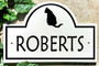 Family Name Plaque with Sitting Cat