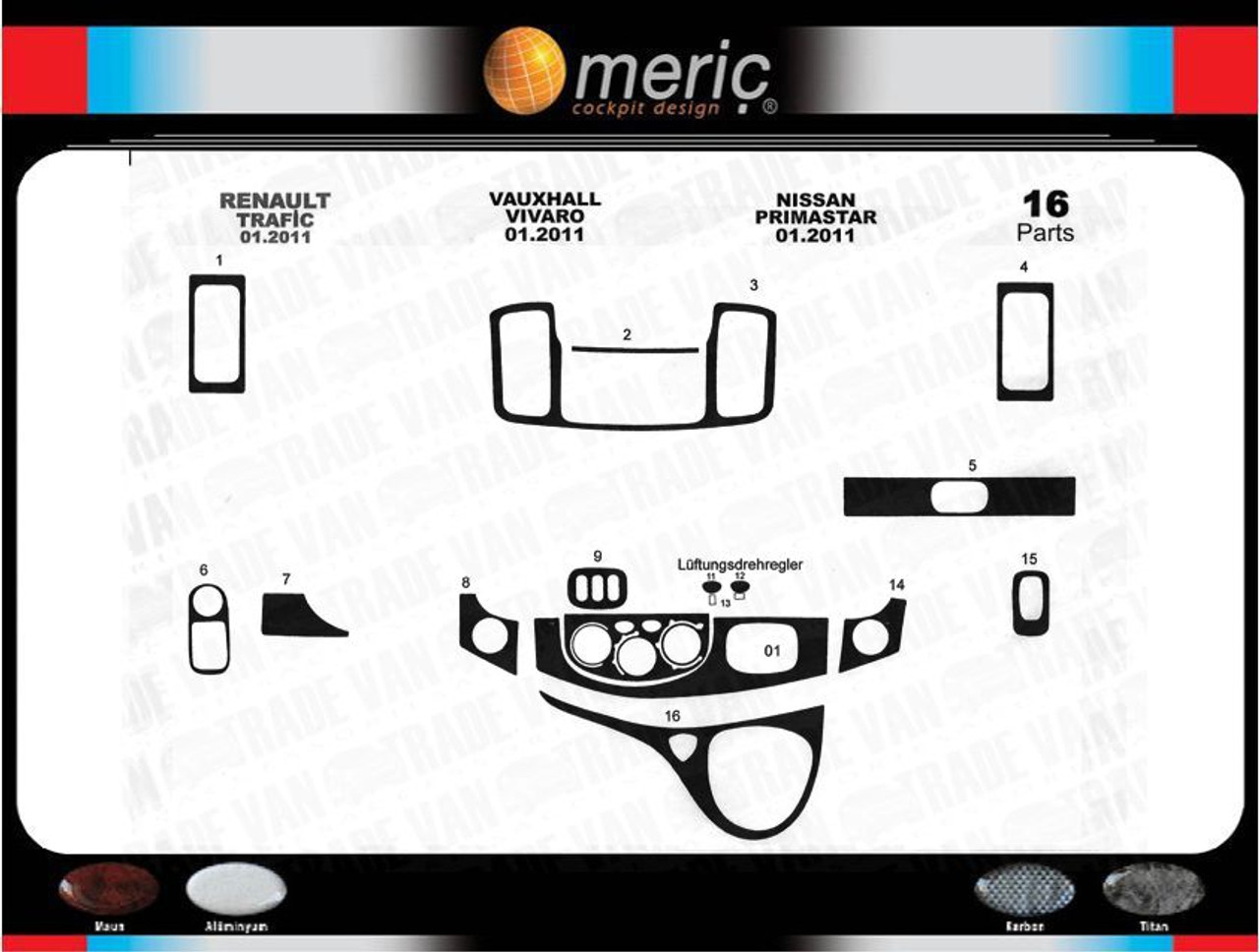 Vivaro Dash Kit Vauxhall Vivaro Dashboard Accessories Wood Dash Kit