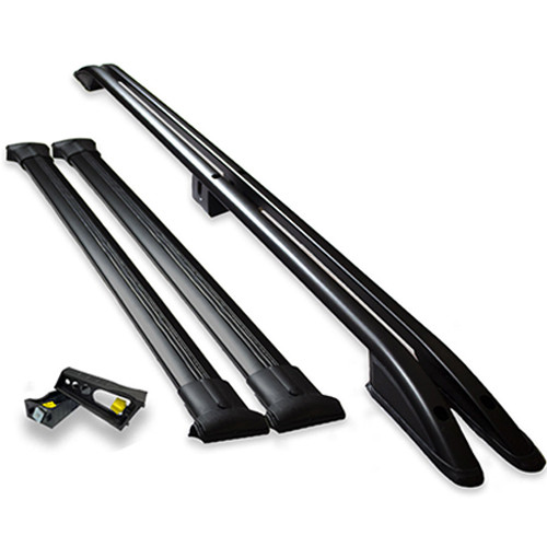 Ford Transit Custom LWB Roof Rail and Cross Bar Rack Set Black with load stops 2012+ TVA Styling