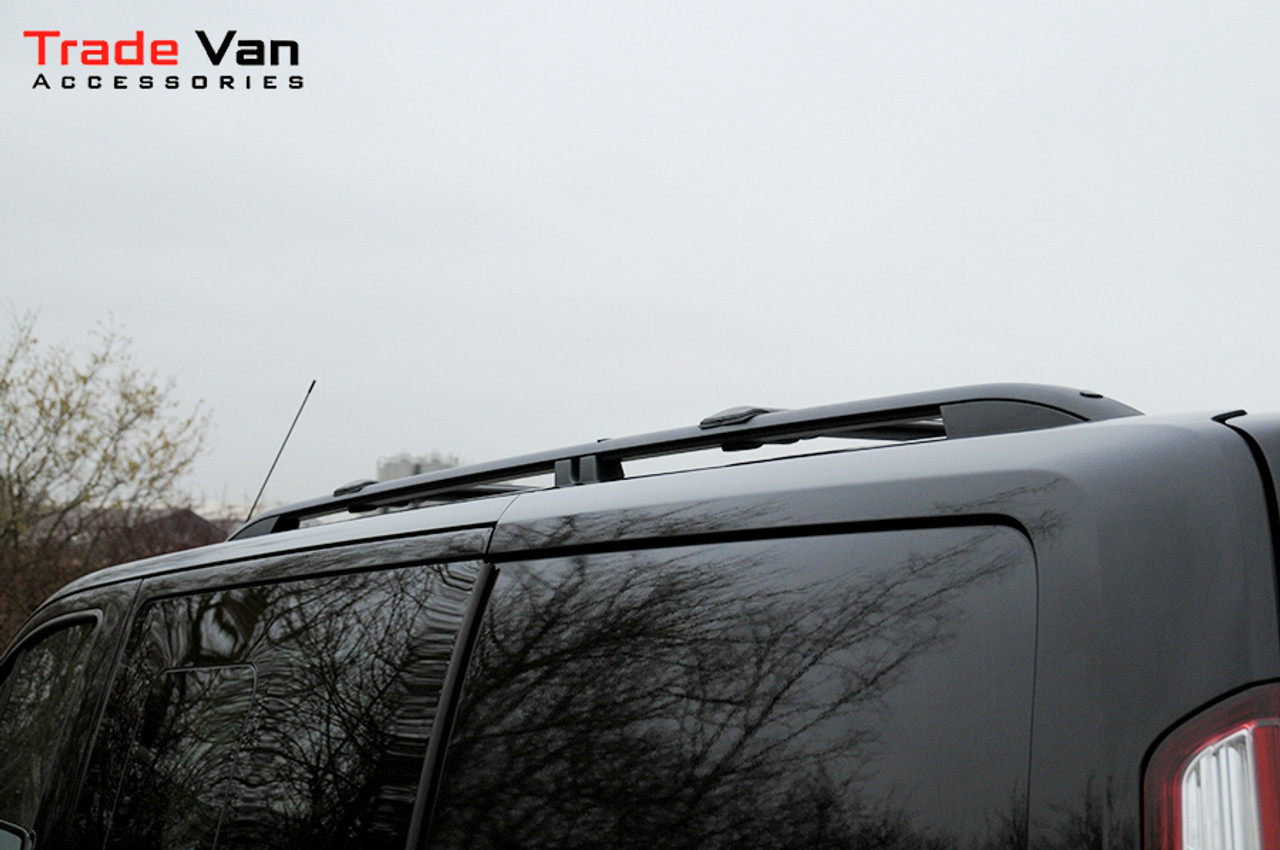 Ford Transit Custom LWB Roof Rail and 3 Cross Bar Rack Set Black 2012