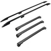 Ford Transit Custom 2012-23 LWB Roof Rail and 3 Lockable Cross Bar Roof Rack Set | Black