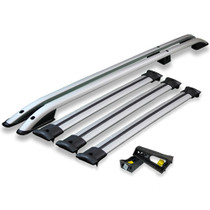 VW Caddy 2004-20 SWB Roof Rail and 3 Cross Bar Rack Set Silver with Load Stops