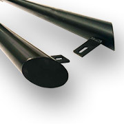 Ford Transit Custom 2012 on Black SWB Side Bars Slash Cut Steel Tube 76mm