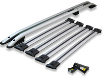 Ford Transit Courier 2014+ SWB Roof Rail and Cross Bar Rack Set Silver with load stops