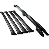 VW Transporter T5/T6 SWB Roof Rail and 4 Cross Bar Rack Set Black with load stops 2003+