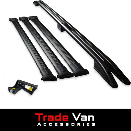 Ford Kuga MK2 2012-19 | Black Aero Pro Roof Rails and three Cross Bar set with Load Stops