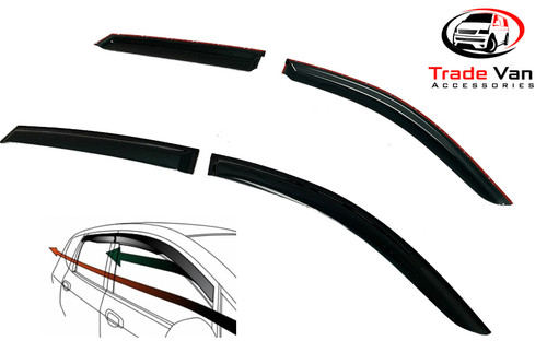 VW Touareg Wind Deflectors Dark Tinted 2010-18 Set of 4 Our TVA Styling Wind Deflectors are Manufactured using a thicker Premium Quality Dark Smoked Tint Acrylic that looks great yet allows Clear Vision from inside the car