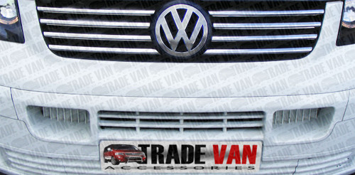 Stainless Steel Chrome Radiator Grille 8pc VW Transporter T5 2003-09 -  Trade Van Accessories