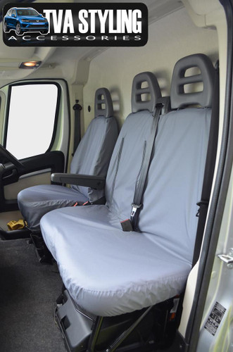 UK Custom Covers Black Front Seat Covers For Peugeot Boxer (2006-2022) – RHD, Waterproof