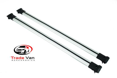 VW T5 Transporter Diamond Cross Bars are designed to fit your OEM rails or our TX3 rails a sturdy roof rack that will hold a top-box or luggage. Anodised SILVER for stylish looks but serves your practical needs. Buy at Trade Van Accessories