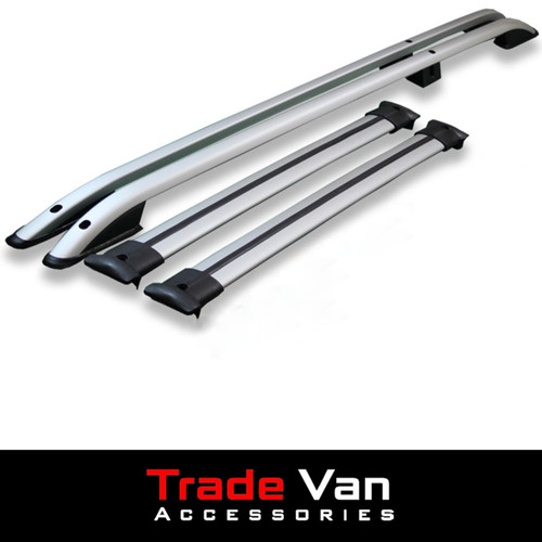 Nissan NV300 LWB Roof Rail and Cross Bar Rack Set Silver with load stops 2016+