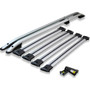 VW Transporter T7 LWB Roof Rail and 4 Cross Bar Rack Set Silver with Load Stops 2025+