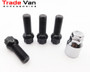 Locking Wheel Bolts M14 x 1.5mm Set of 4 Black