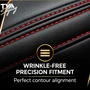 Ford Custom Premium Seat Covers 2013-2023 Black with Red Stitching 