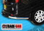Our Ford Transit Custom rear corner bars really upgrade your Ford Custom, These polished stainless steel corners will fit all models including Tourneo Custom, Cab-in-Van, Kombi van. Buy all your van accessories online at Trade Van Accessories.