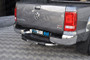 Our Isuzu D-Max Rear Step Bar, Bumper protection bars are a great DMax Styling Accessory made from chrome look hand polished Stainless Steel tube. Buy online at Trade 4x4 Accessories