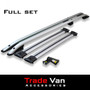 VW T5 T6 Transporter LWB Roof Rail and Cross Bar Rack Set Silver with load stops