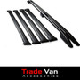 VW Transporter T5/T6 LWB Roof Rail and 4 Cross Bar Rack Set Black with load stops 2003+