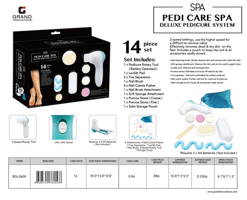 GRAND INNOVATIONS 14 PC DELUXE PEDICURE SYSTEM